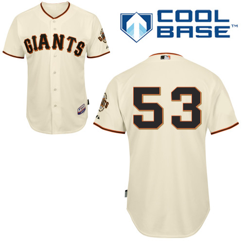 Ehire Adrianza #53 MLB Jersey-San Francisco Giants Men's Authentic Home White Cool Base Baseball Jersey